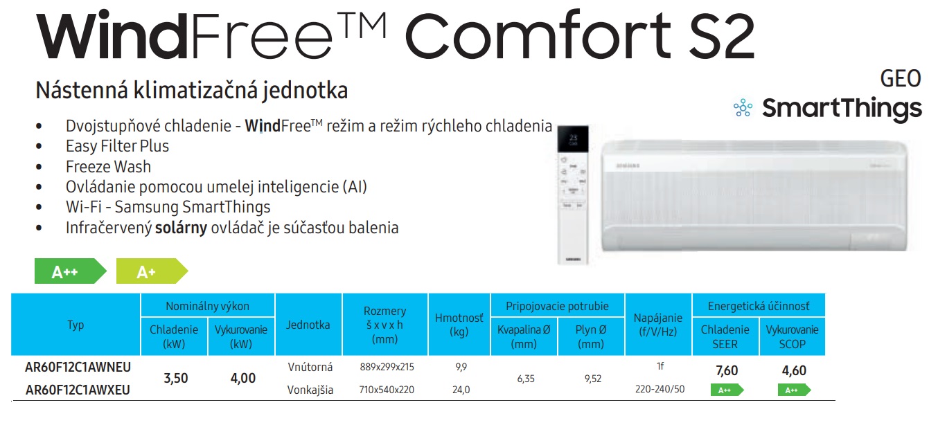 Klimatizácia Samsung Wind-Free Comfort S2